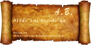 Alföldy Bozsóka névjegykártya